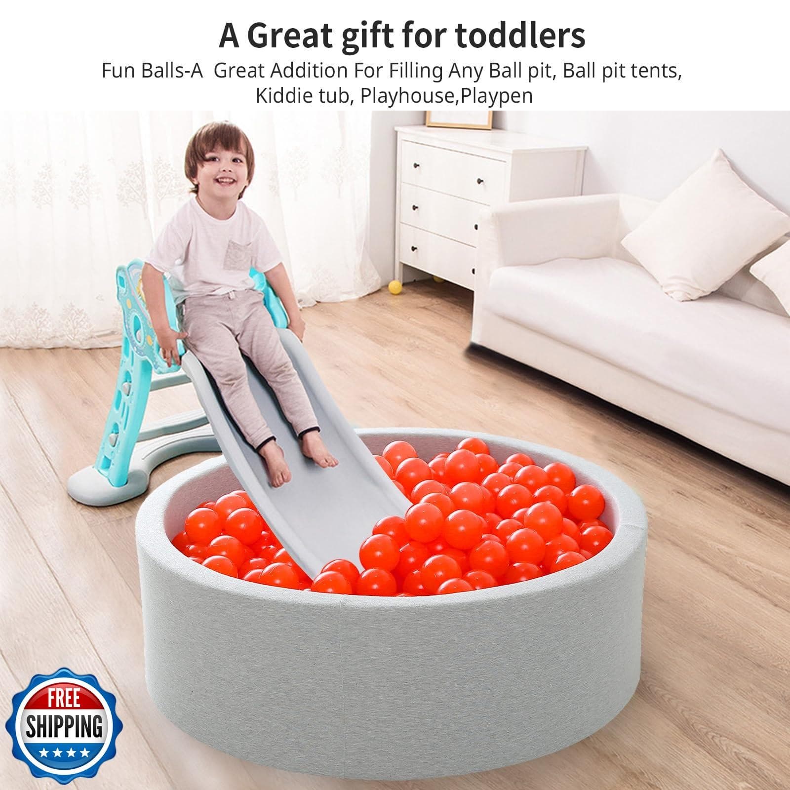 Heopeis 2.75inches Ball Pit Balls for Kids Toddlers Babies Ball Pit, Playhous 2