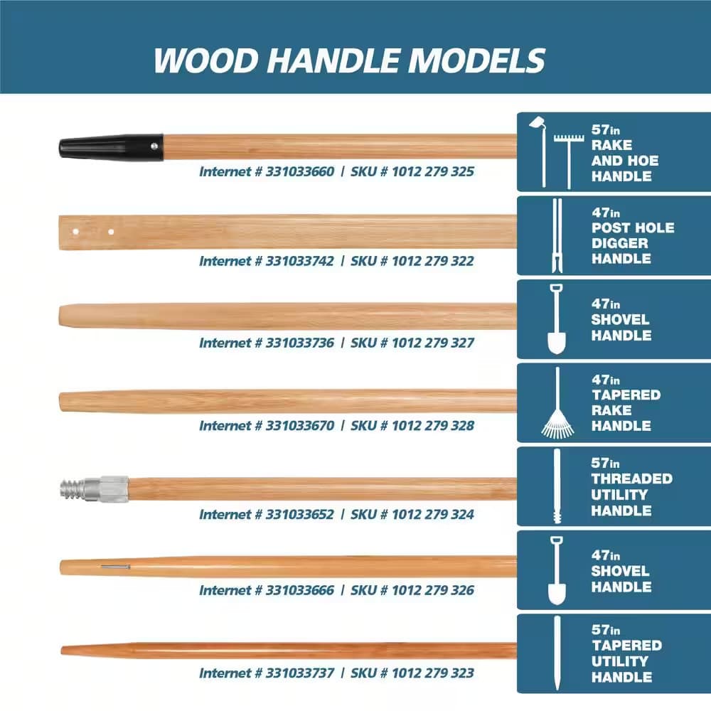 47 In. Tapered Rake Handle with 0.91 In. Diameter 2
