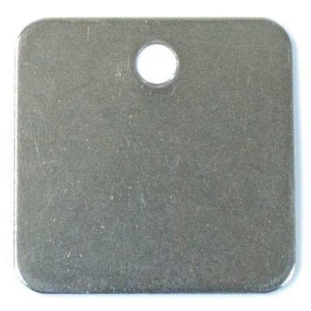 Blank Tag, Aluminum, 2 In H X 2 In W, Silver, Square, 25 Pk, 43640