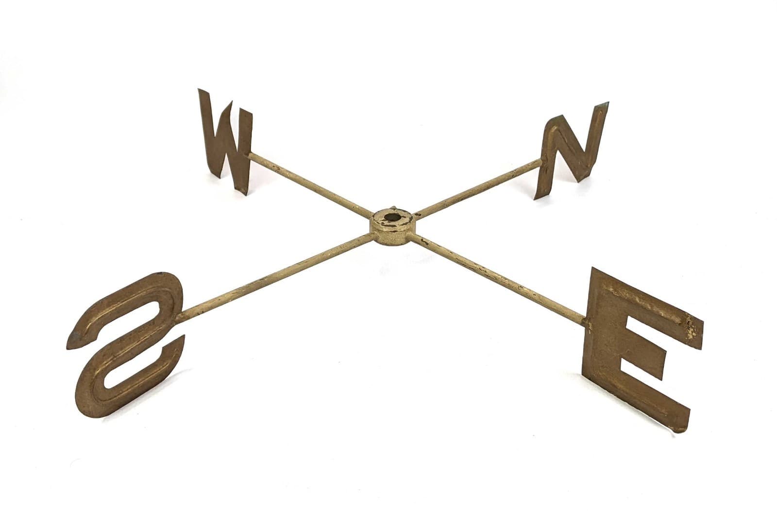 Antique Primitive Folk A Architectural Tin Metal Weathervane Directional Letters 2