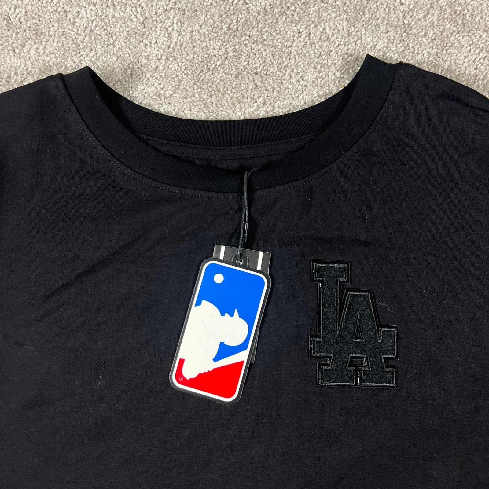PRO STANDARD Los Angeles Dodgers Black LA Cropped T Shirt Women's Size Medium 2