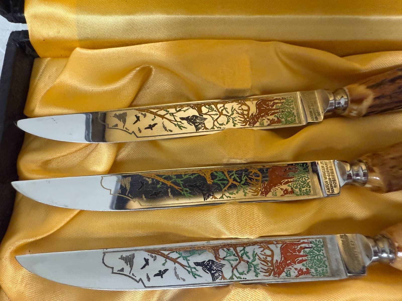 Anton Wingen Jr. Stag Antler Knife Set Of 6 Solingen Germany Original Box VT6066 4