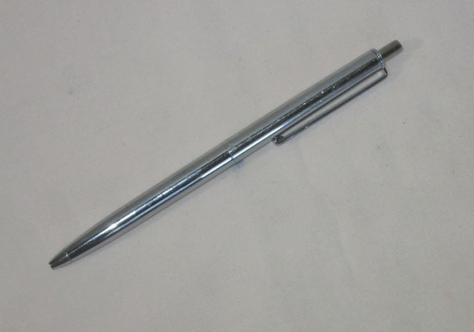 Vintage Paper Mate Double Heart Chrome Ballpoint Pen ~ Blue Refill. 4