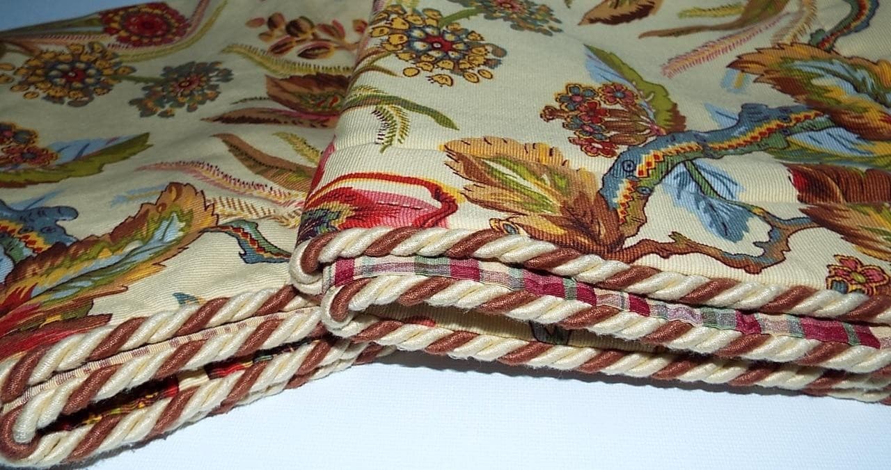 2 Rose Tree Ornate Pillow Shams King Size Hyde Park Pattern Paisley Brocade Rope 2