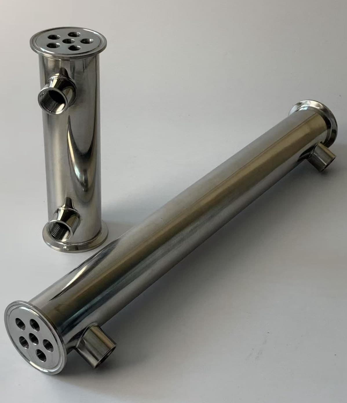 2" Tri Clamp, 4 Copper Plates, Glass Reflux Moonshine Still Column, Clamp to Keg 3