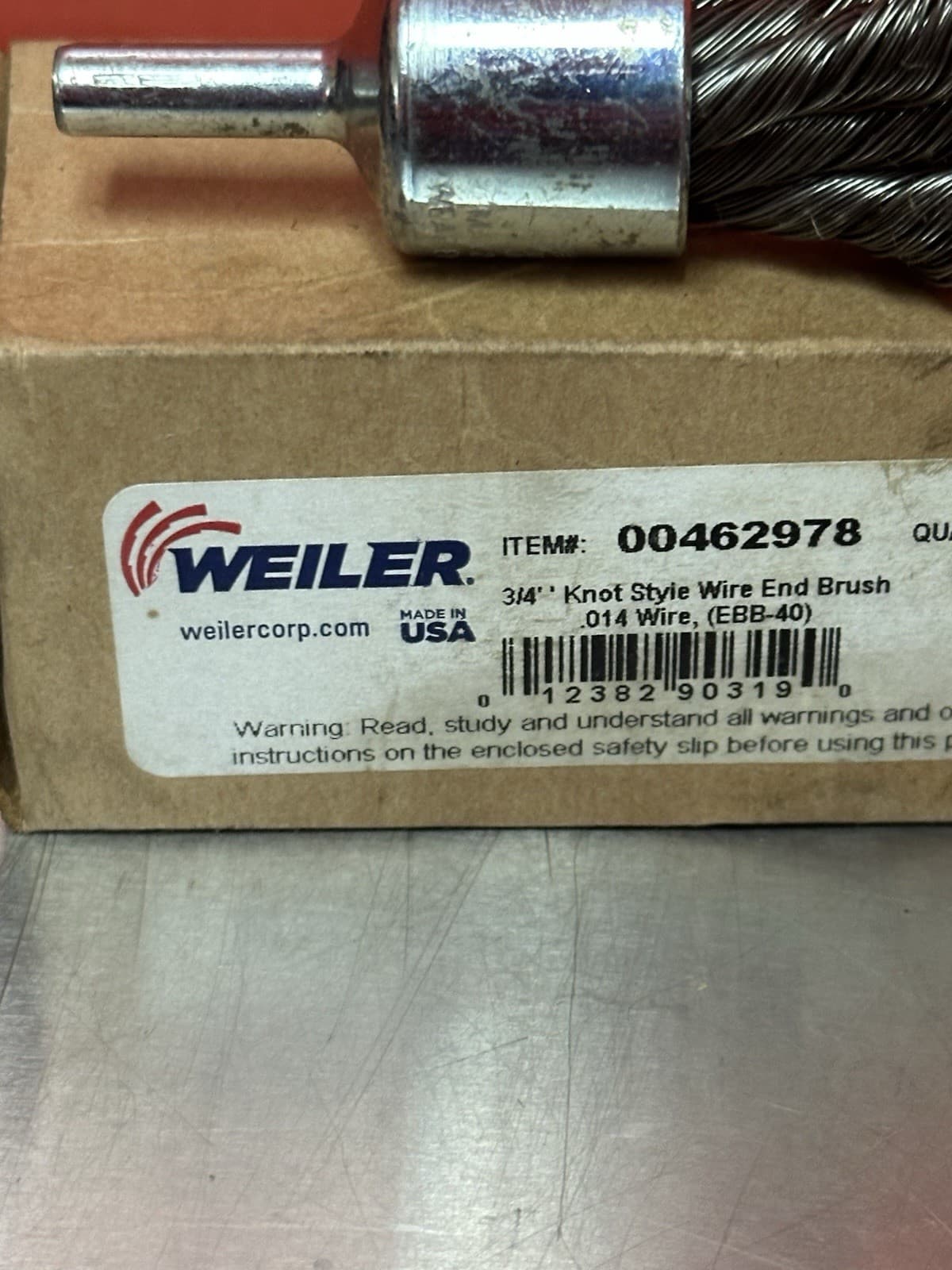 WEILER 3/4" .014 Stainless Steel Knot Wire End Brush 3/4! (EBB-40) Free Shipping 2