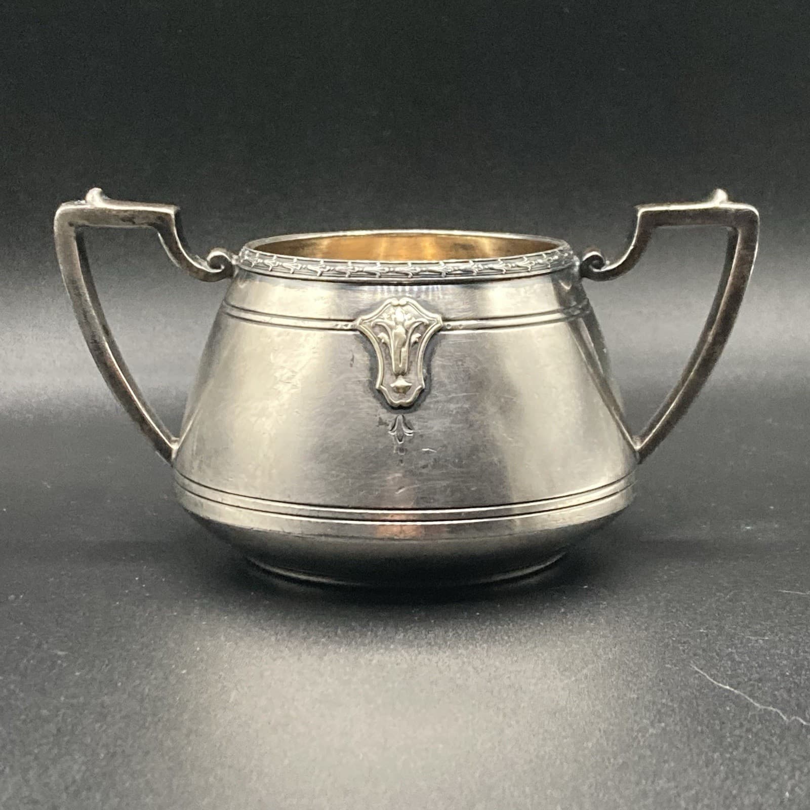 Vintage Antique Wallace Bros Silver Co. Silverplate Art Deco Sugar Container