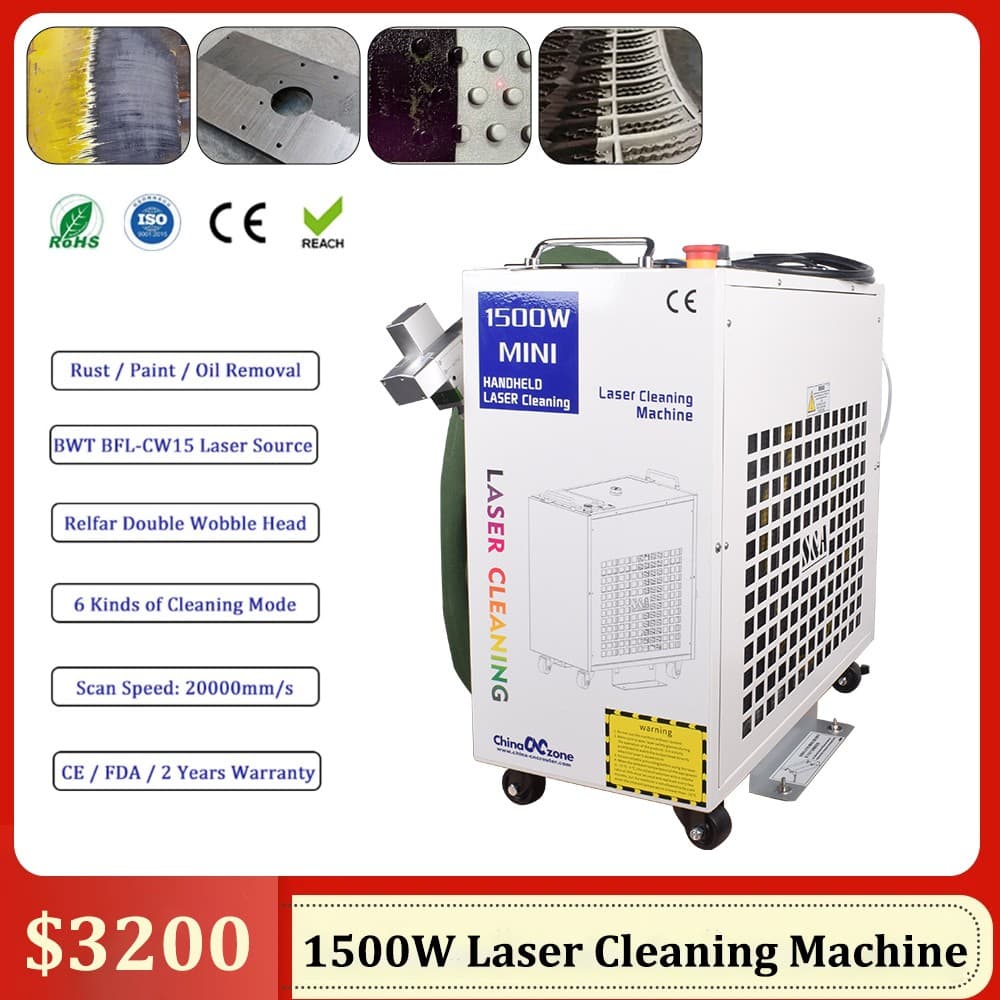 1500W BWT Laser Rust Removal Tool Laser Cleaning Machine Remove Oil Paint USED