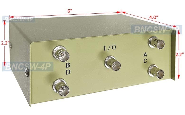 Premium 4 BNC Video In With 1 BNC Video Out Composite BNC Video Switcher