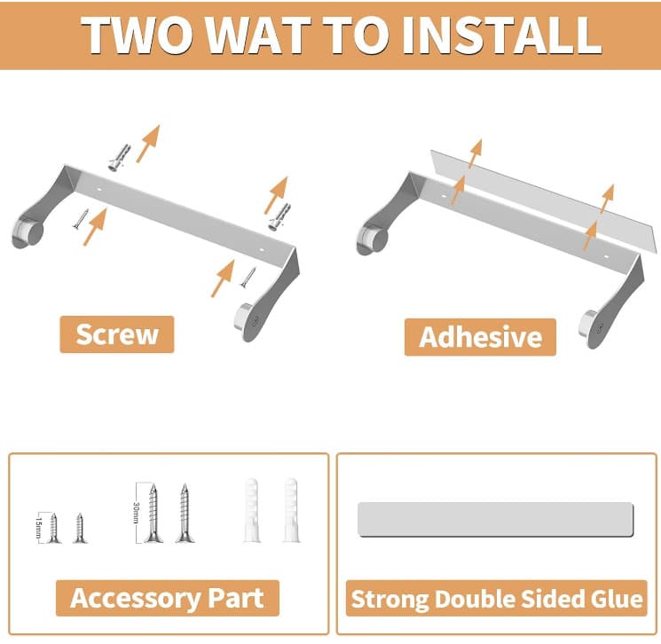 Paper Towel Holder under Cabinet, Silver Paper Towel Holder Wall Mount, Stainles 5