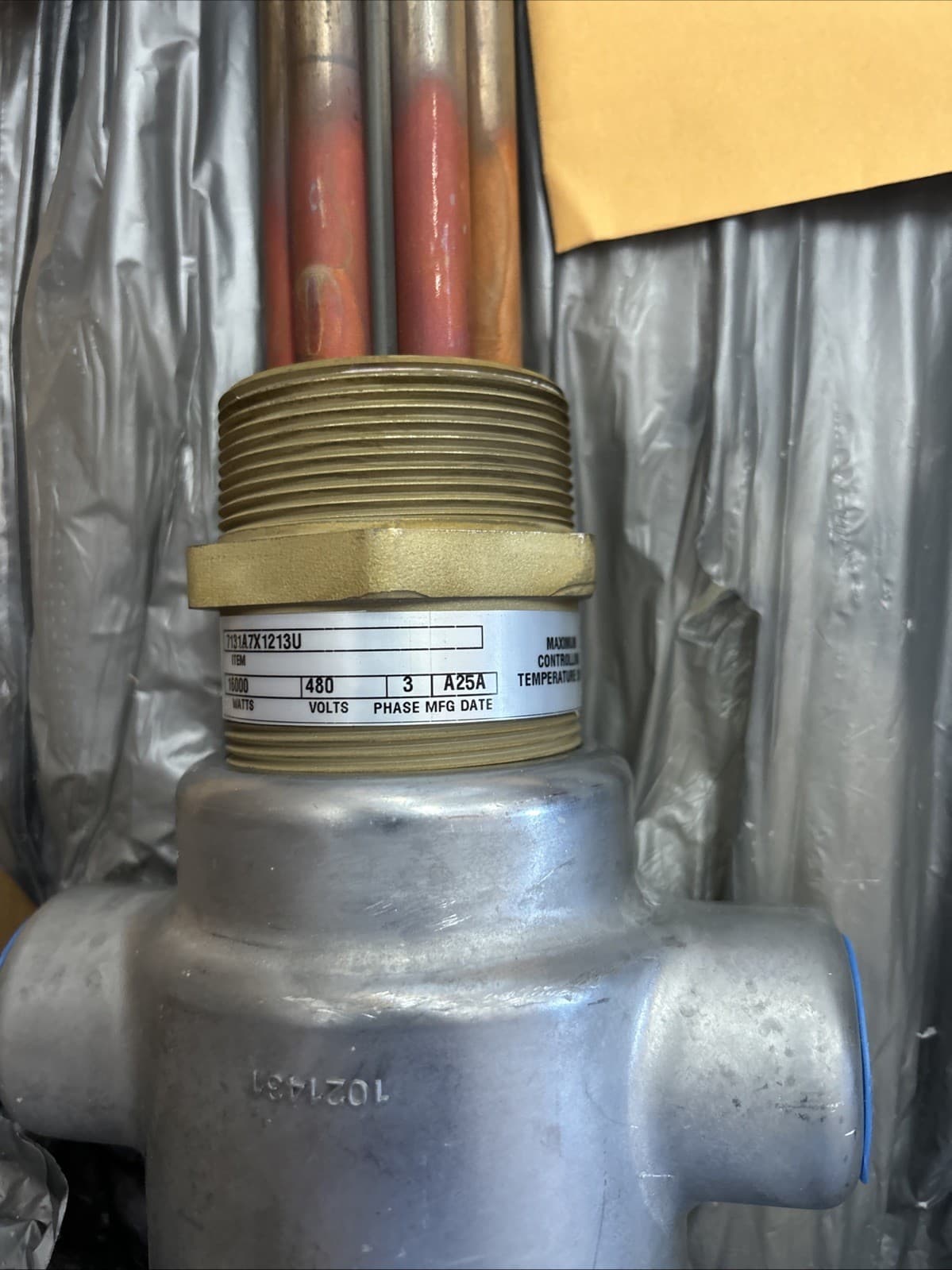 INDEECO Immersion Water Heater 16000 watts 480 volt 3 Phase 7131A7X1213U 3