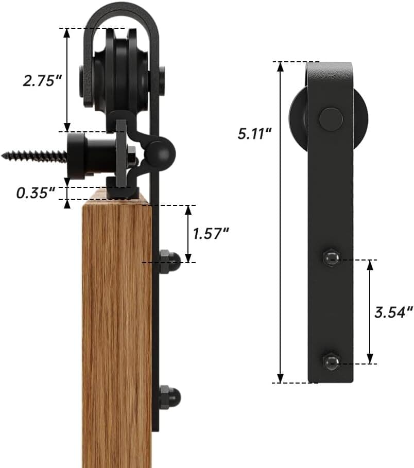 6.6FT Heavy Duty Sliding Barn Door Hardware Track Kit for One 36"-40" Wide Door 3