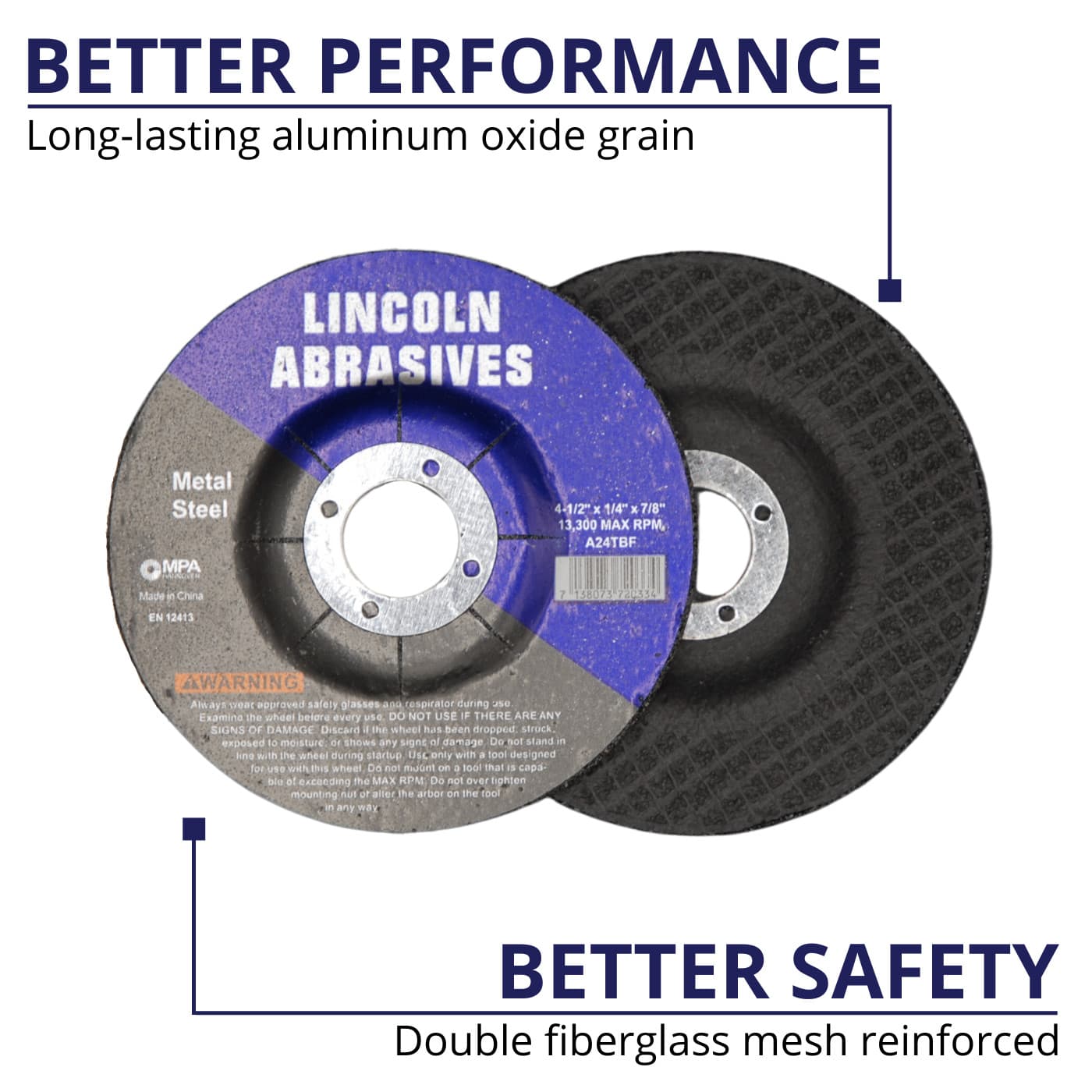 100 PACK Grinding Wheels 4-1/2" x 1/4" x 7/8" Metal Steel 4.5 Disc Angle Grinder 4