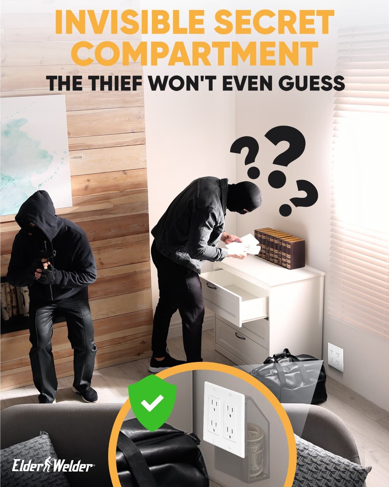 Hidden Wall Safe Outlet With Key Lock Electric Socket Covert Single Or Double 6