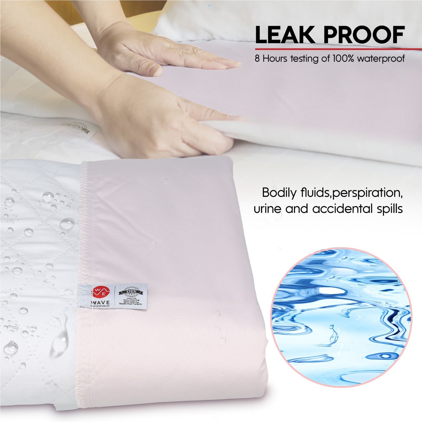 6 Premium Washable Underpads Bed Reusable Pads Waterproof Incontinence Hospital 6