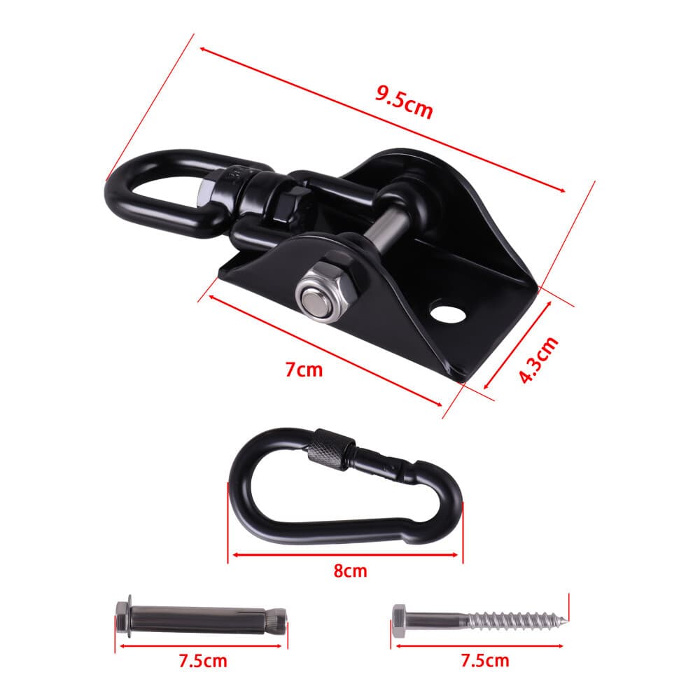 Hanging Chair Hardware 360°Rotating 1200 lb Capacity Hammock Hooks kits 3