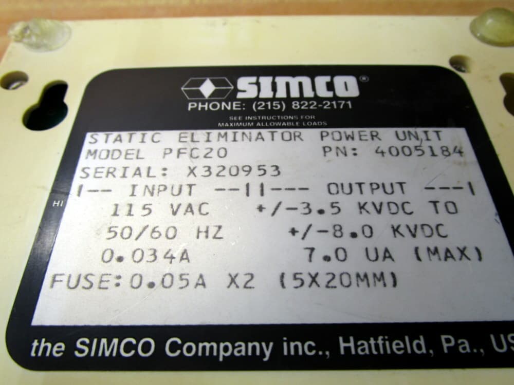 Simco PFC20 PulseFlow Controller 4005184 3