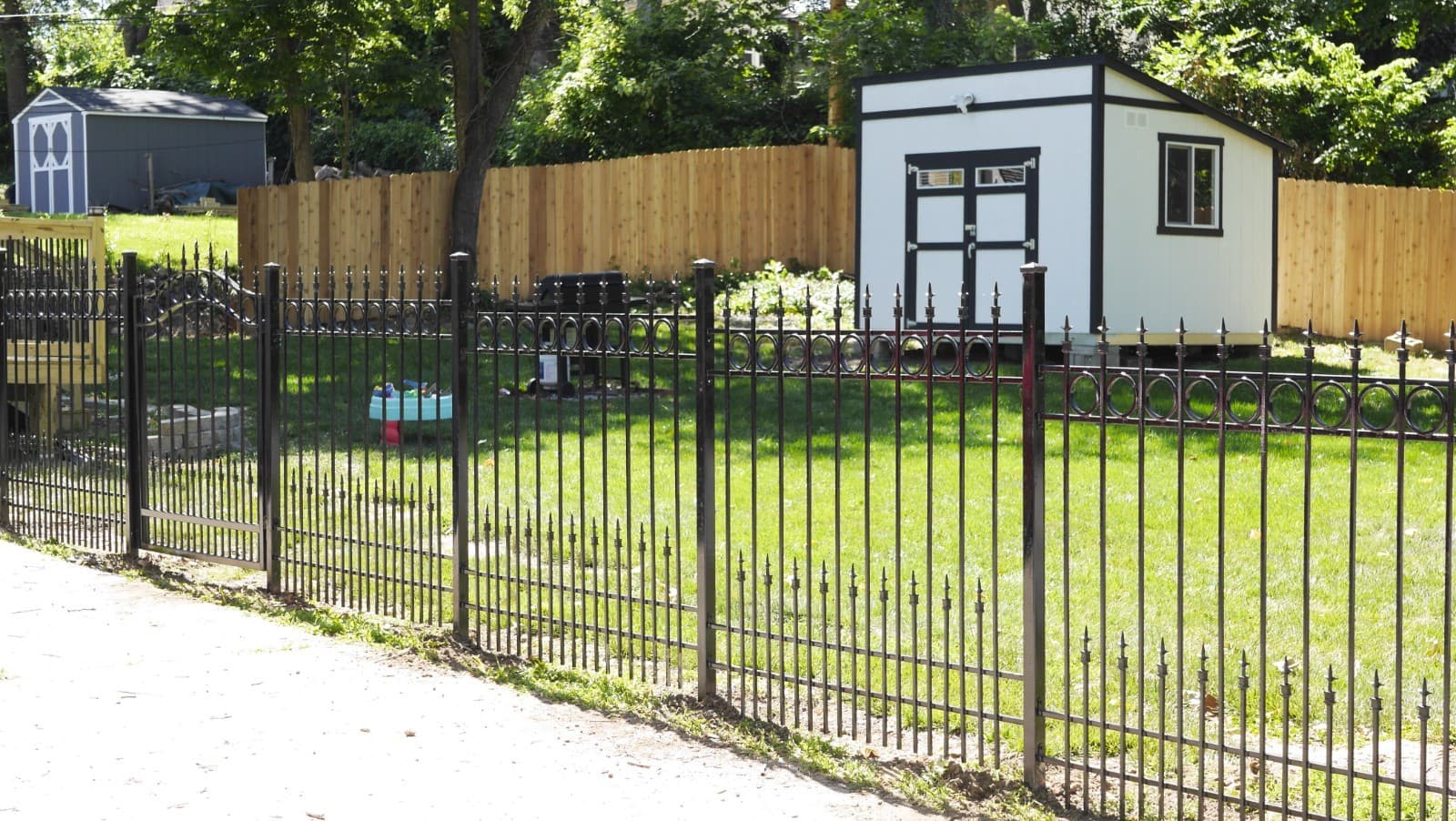 Solid Wrought Iron Fence Panels with 6" Rings with 18" sub-pic: Delivery below 5