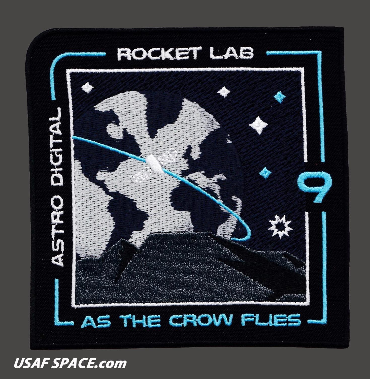 ROCKET LAB 9 - AS THE CROW FLIES -ELECTRON-ASTRO DIGITAL SATELLITE Mission PATCH