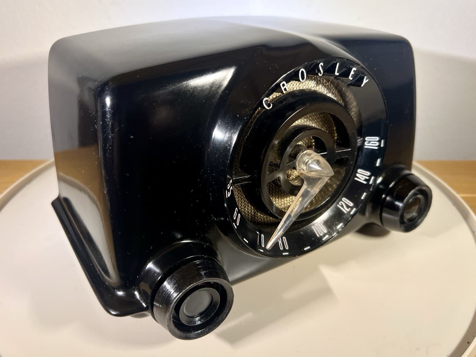 Nice 1951 Crosley 11-104U Dynamic Black Bakelite “Bullseye” Tube Radio No Power 3