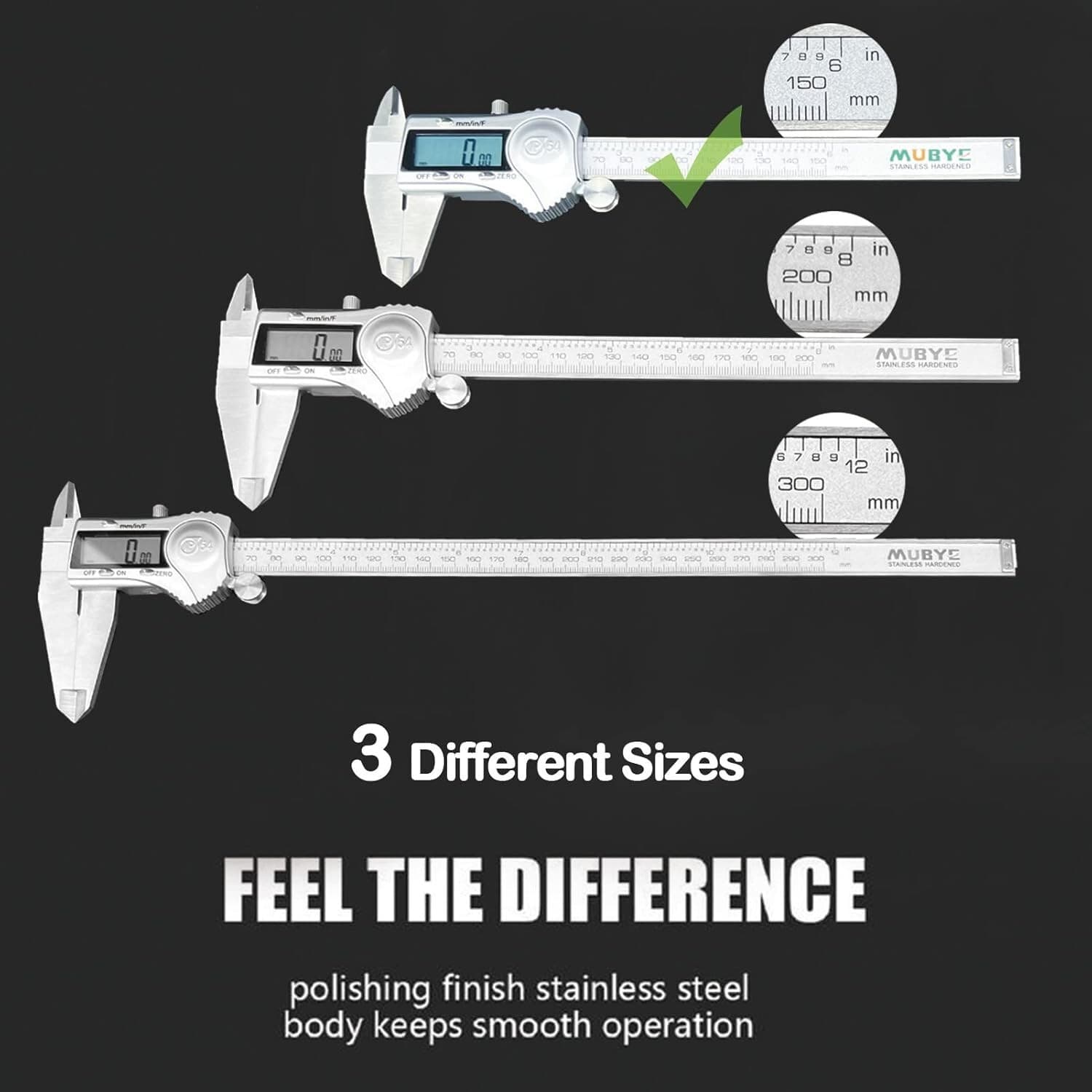 Digital Caliper Micrometer Measuring Tool 6 Inch /150mm Stainless Steel Electron 2