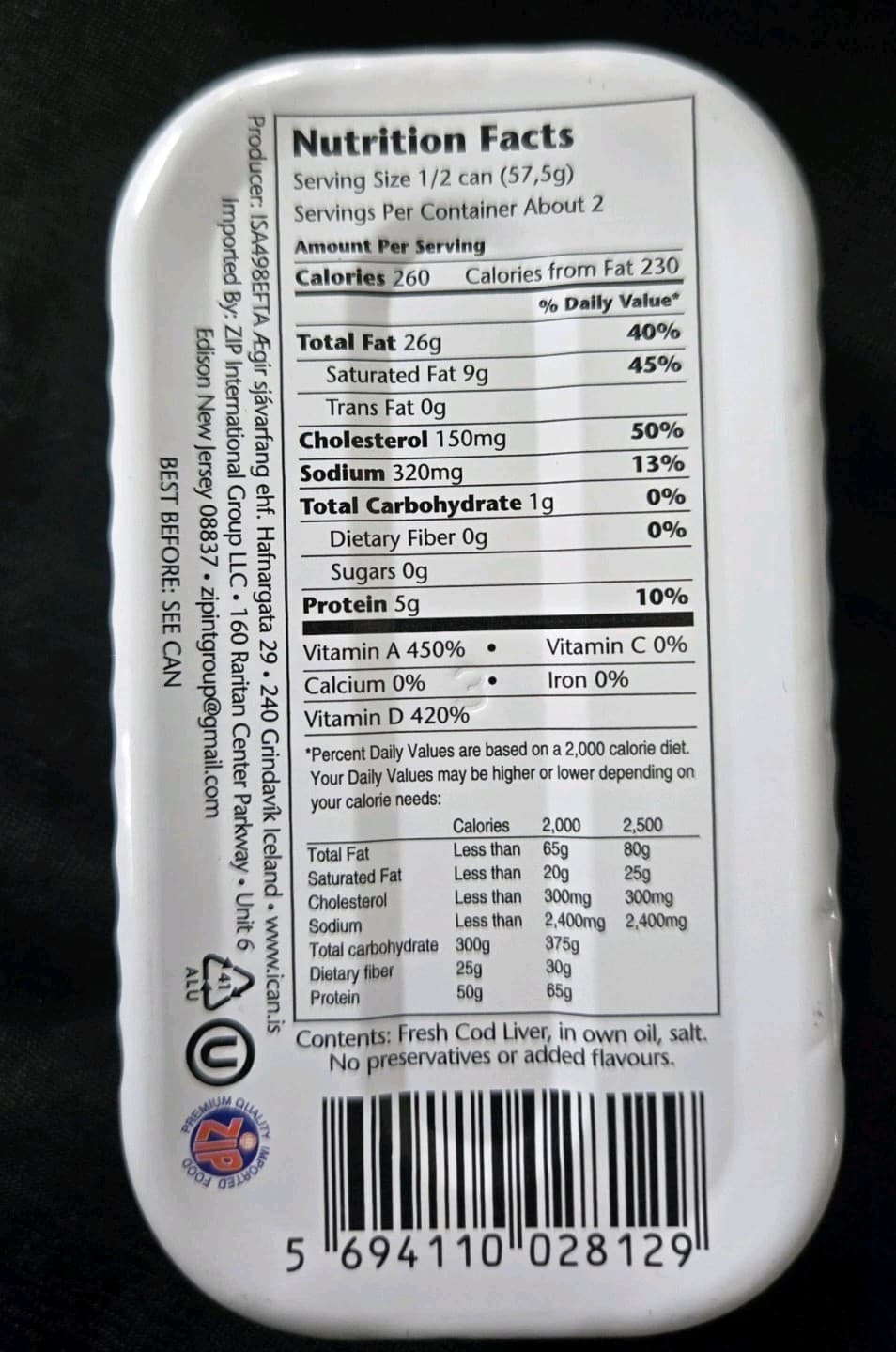 iCan Icelandic Cod Liver Wild Caught (4.06 oz / 115 g) - 3 Cans -  Exp 10/2029 4