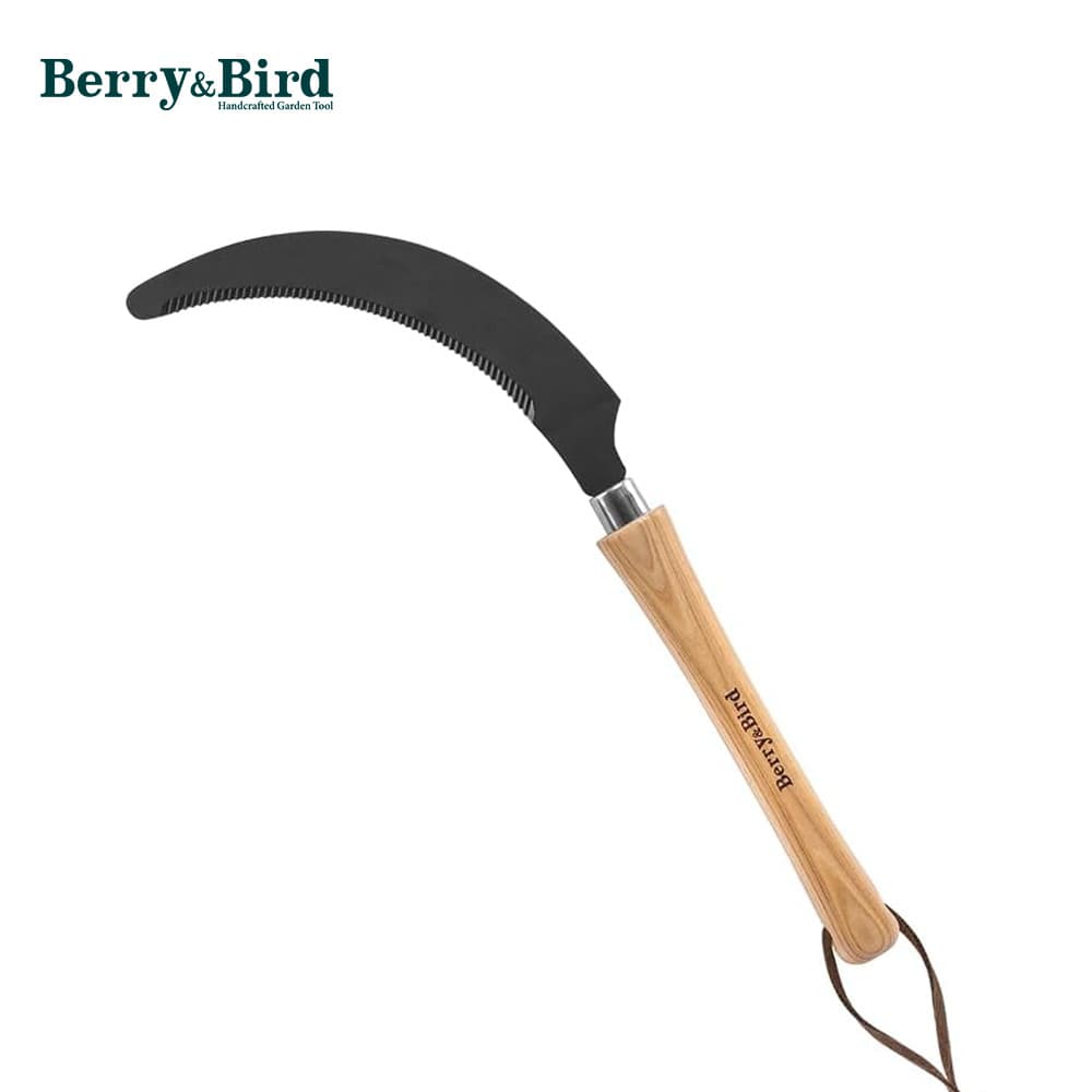 Berry&Bird Grass Sickle W/ Sawtooth Garden SK5 Carbon Steel Blade Sickle Knife