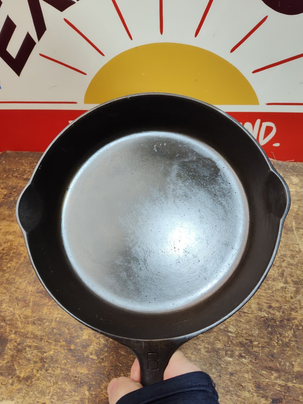 "Fully Restored" GRISWOLD Cast Iron Skillet Pan Small Logo 10" Seasoned Flat 4