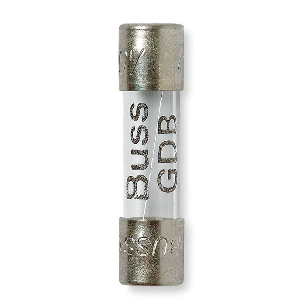 BUSSMANN GDB-6.3A Fuse,6-3/10A,Glass,GDB Series,PK5 1CC76
