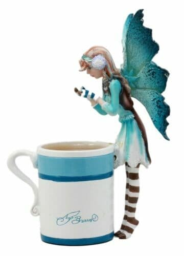 Ebros Amy Brown Teacup Creamy Hot Cocoa Whimsical Fairy Figurine 6"H 2