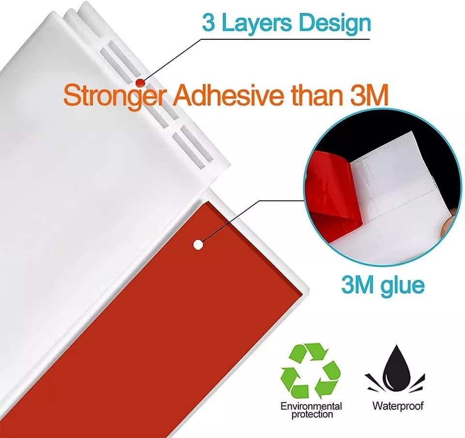 Under Door Sweep Weather Stripping Door Draft Stopper Blocker Strong Adhesive 4