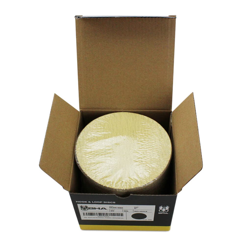 100 Pack - 5" Inch 220 Grit No Hole Hook & Loop Sanding Discs Orbital DA Disks 4