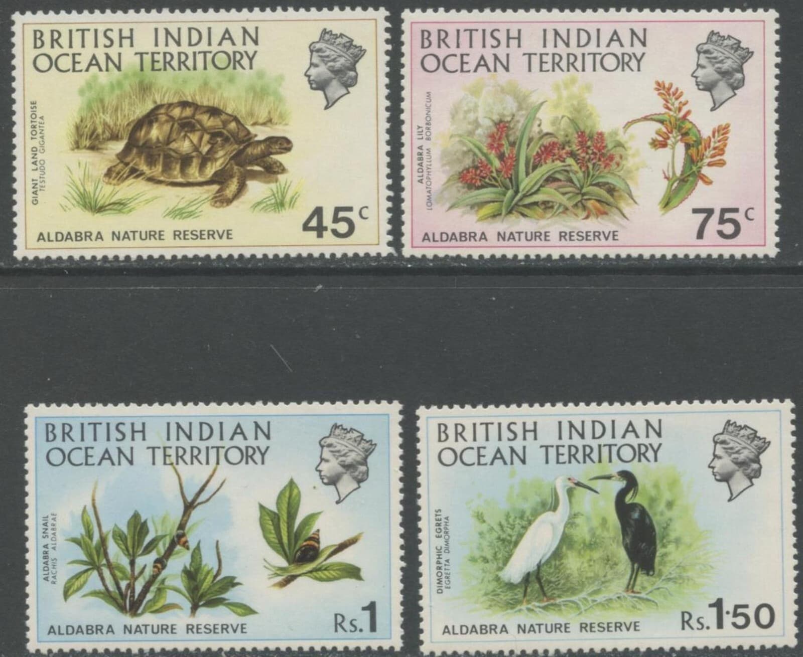 BIOT Sc#39-42 1971 Aldabra Nature Reserve Complete Set OG Mint NH