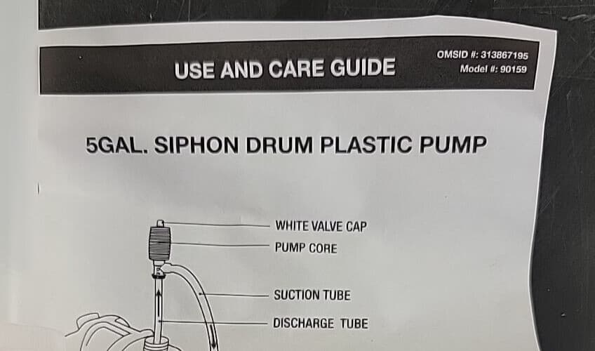 (2 Pack) Great Star 5 Gal Hand Siphon Drum Barrel Pump Plastic Manual Squeeze 5
