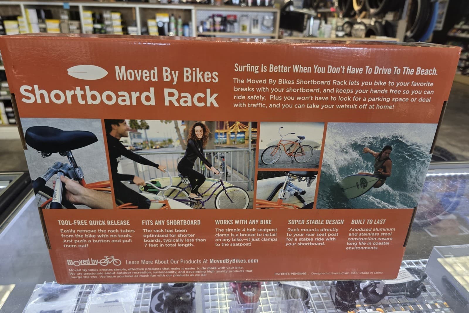 BLOCKSURF Moved by Bikes Shortboard Bike Rack 2