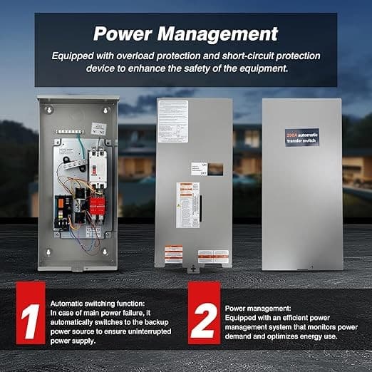 200 Amp Automatic Transfer Switch Replacement for Generac RXSW200A3,w/Power M... 2