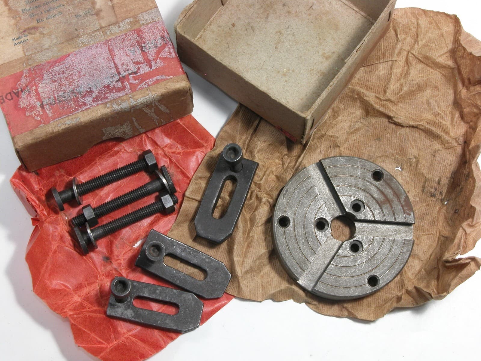 Unimat DB/SL T-Slotted Work & Fixture Plate & 3 Clamps, Ref No 1261