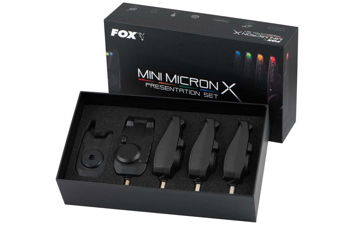 Fox Mini Micron X 4 Rod Set / Carp Fishing Bite Alarm & Receiver