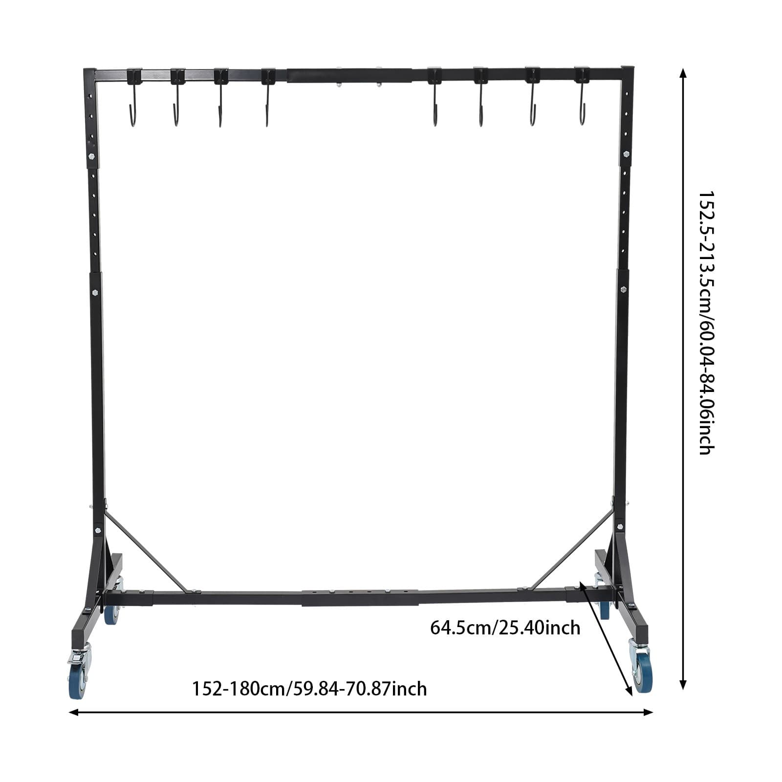 Automotive Spray Painting Rack StandBlack 8 Hooks Adjustable For Painting/Drying 3