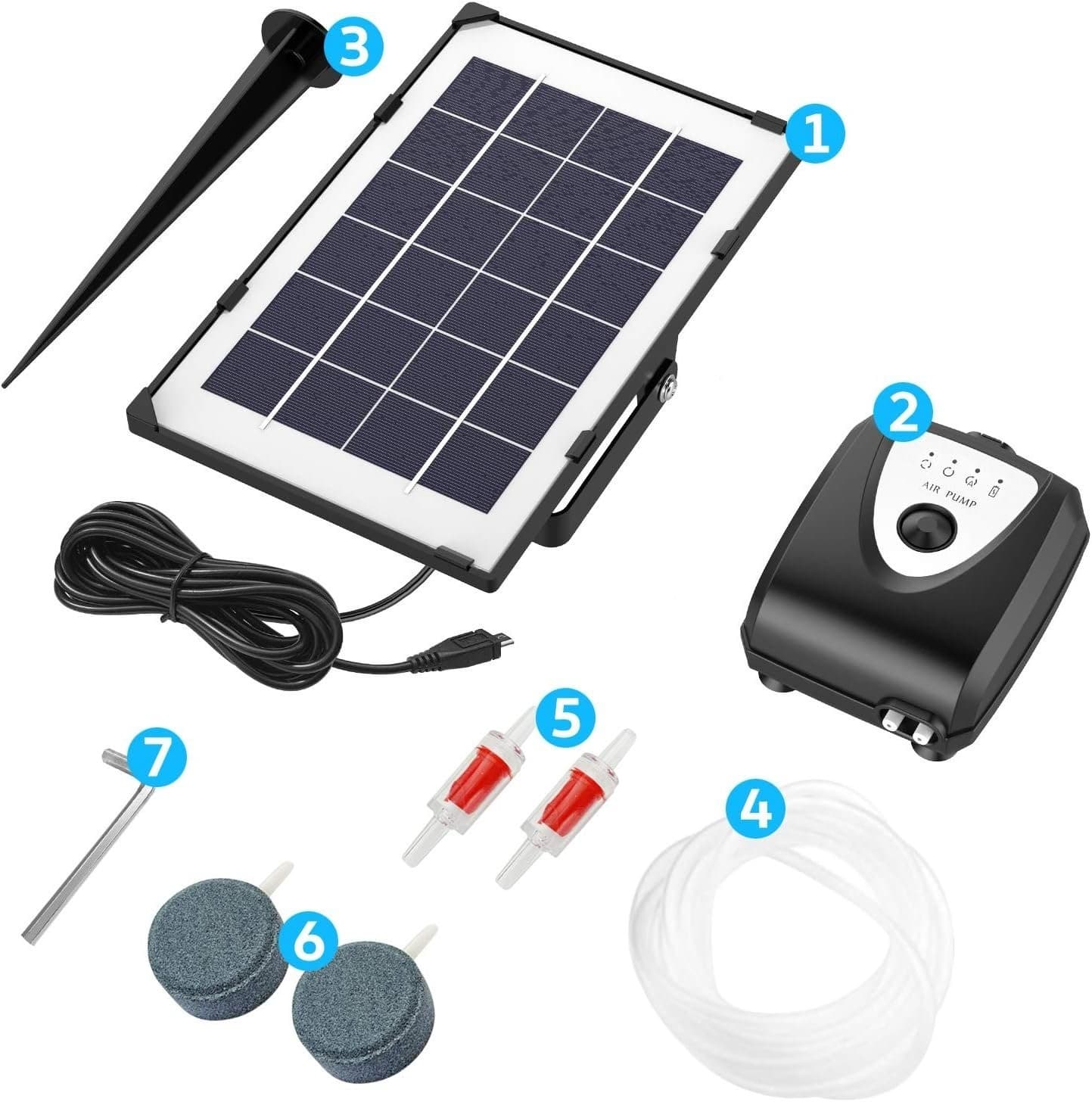 Portable Solar Power Pond Oxygenator Water Pump Oxygen Aerator Outdoor Air Pump 2