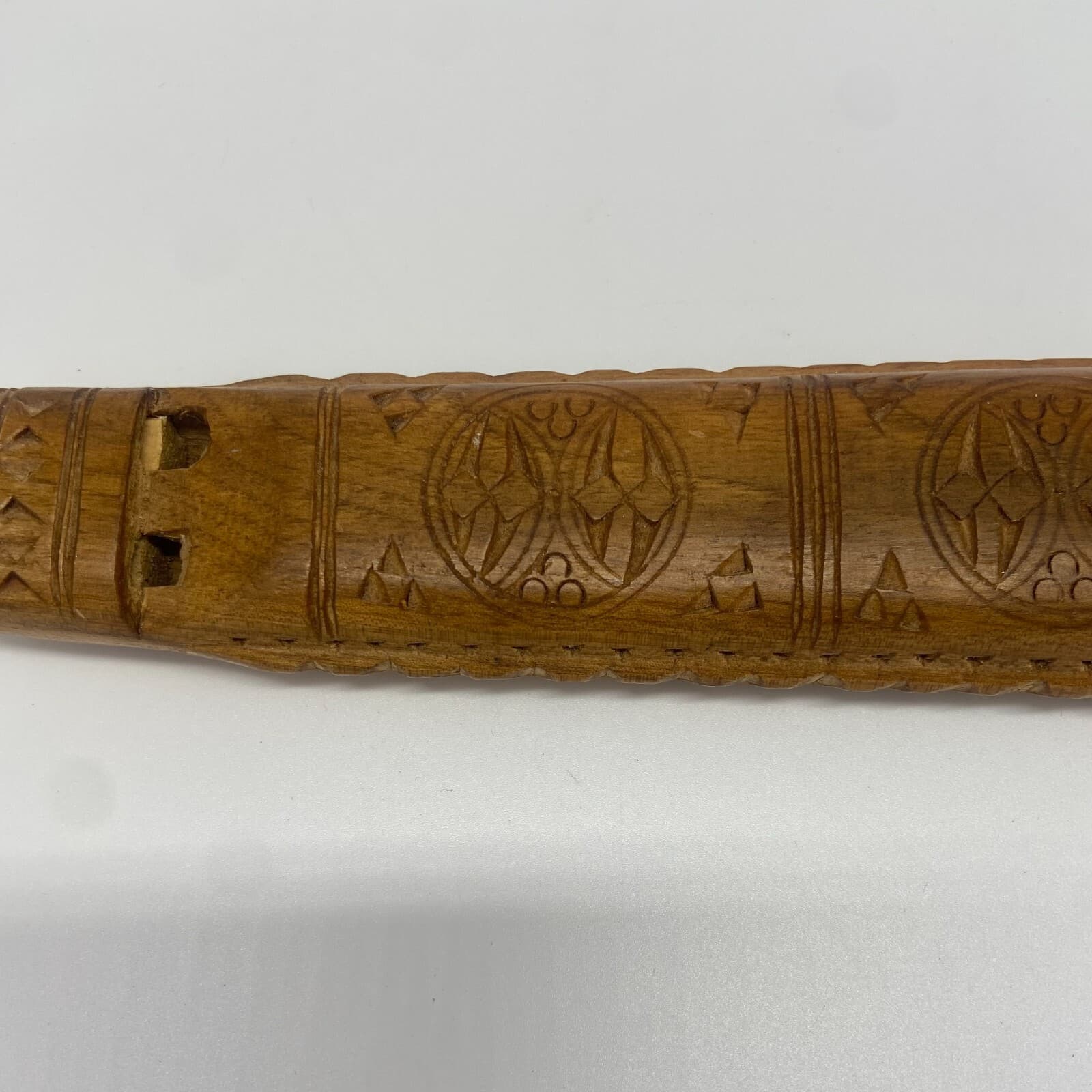 Vintage Wood Hand Carved Dvojnice Balkan Twin Double Flute 6