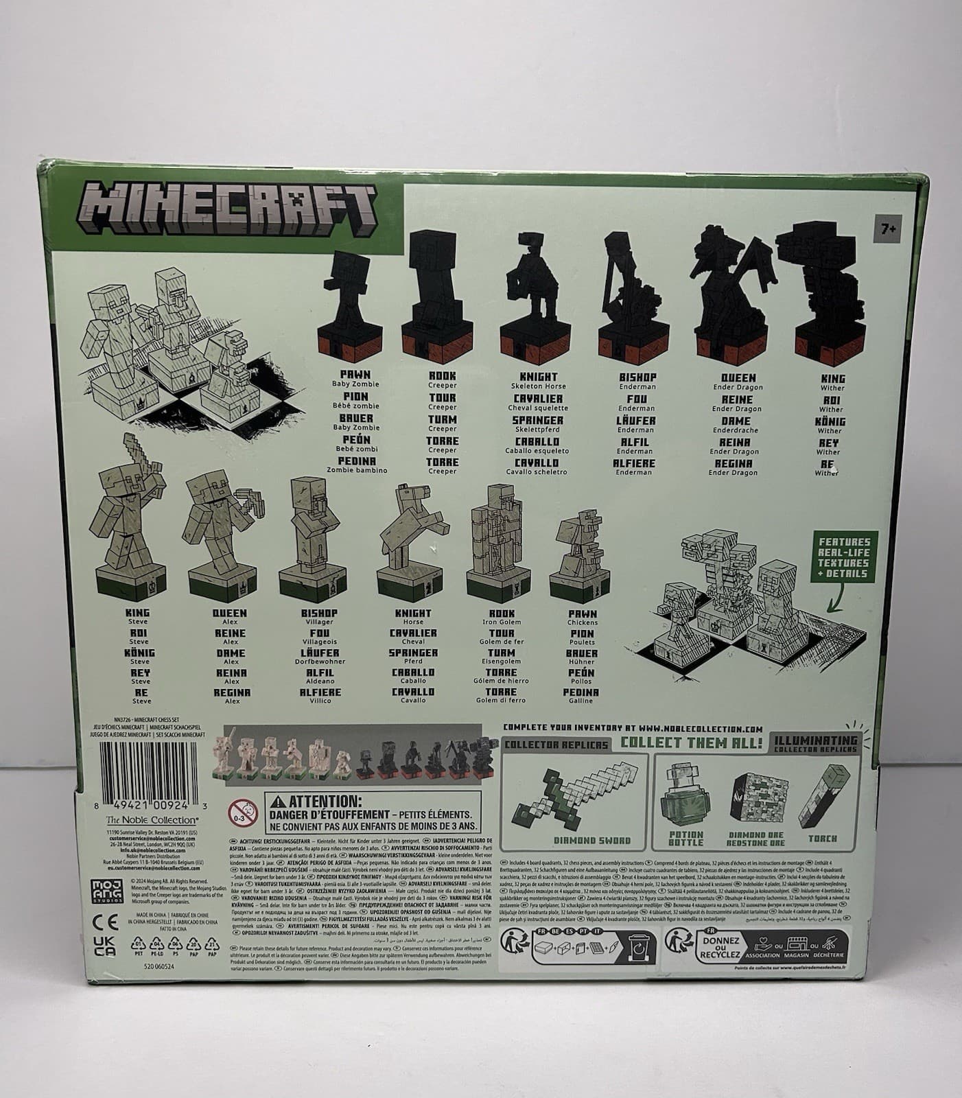  MINECRAFT Overworld Heroes Vs Hostile Mobs Chessboard Set NEW SEALED 2