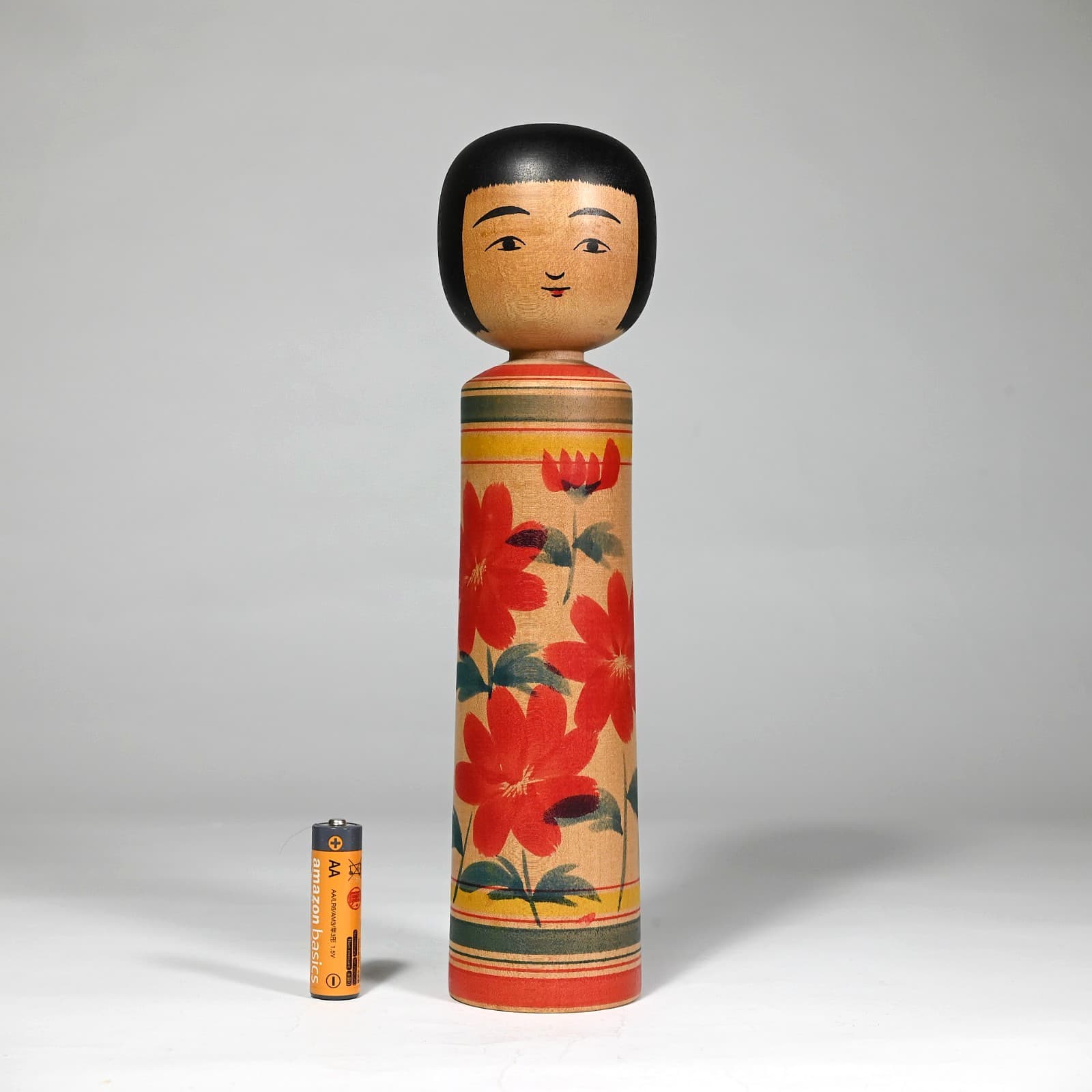 Master KENZO HASEGAWA (1942- ) "Rattle" Kokeshi TSUGARU OWANI Japan 1980s - 9.6"