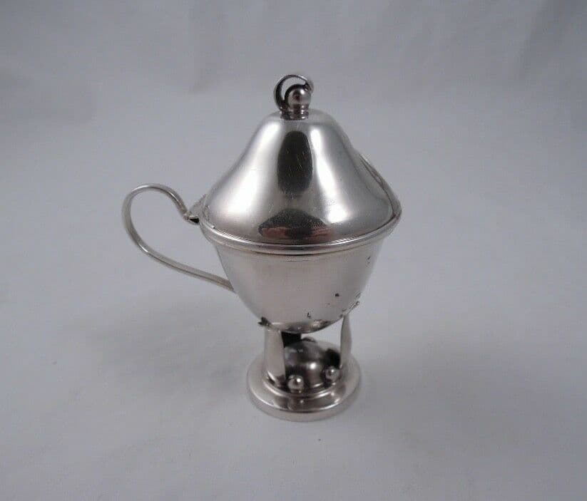 CARL POUL PETERSEN STERLING MODERNIST MUSTARD POT RARE FORM