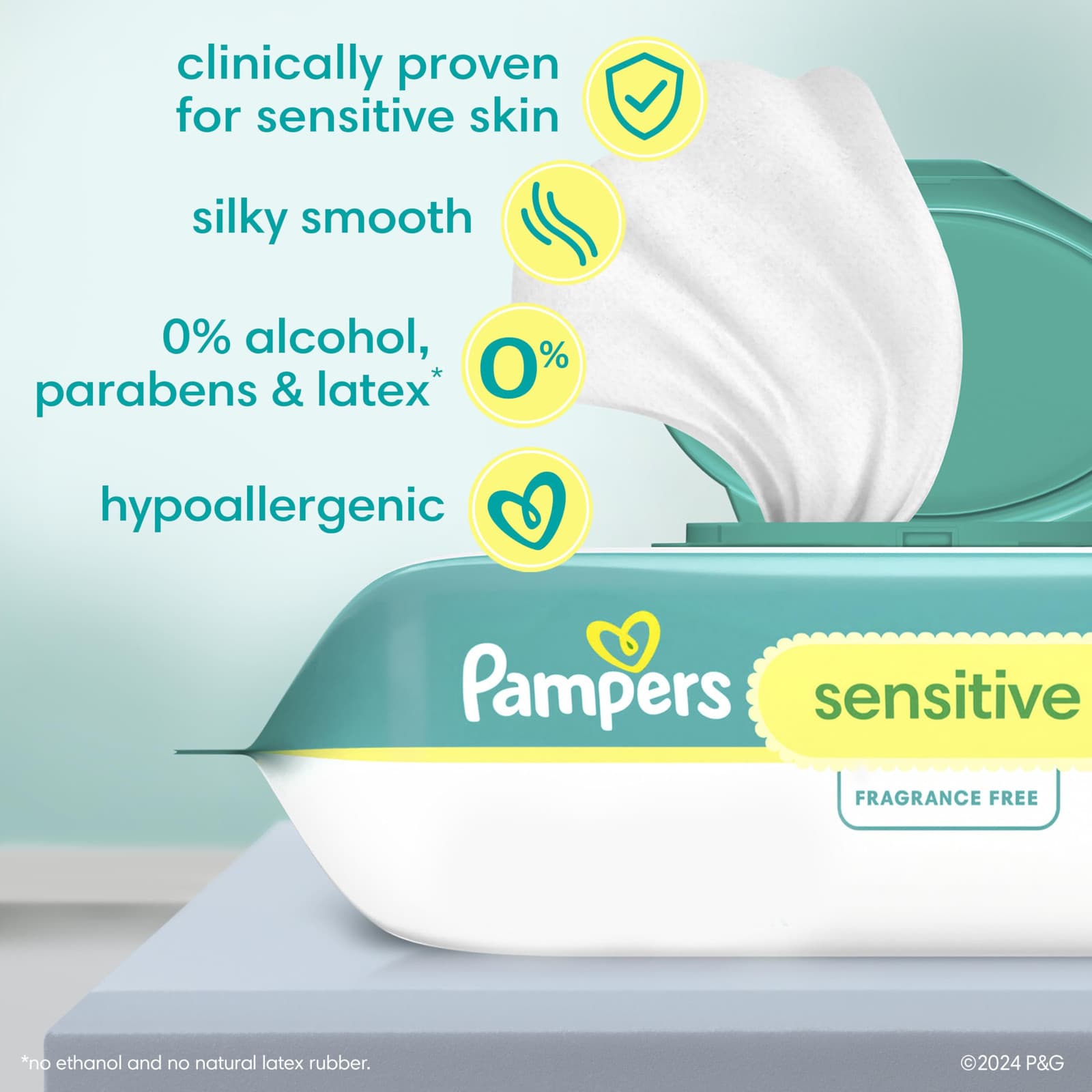 Pampers Sensitive Baby Wipes 168 Count Hypoallergenic Unscented Soft Wipes 2