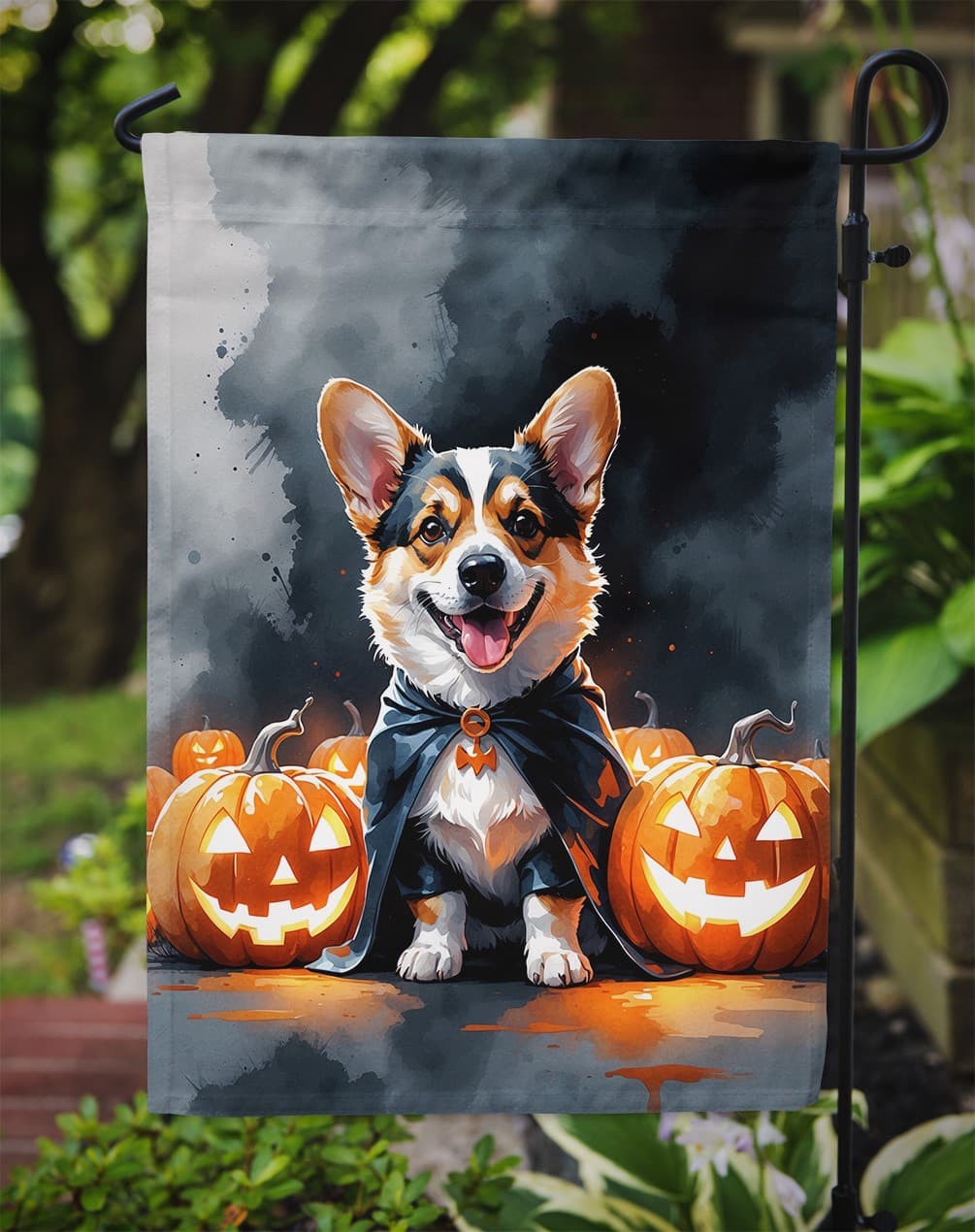 Corgi Puppy Halloween Flag Garden Size DAC8412GF 3