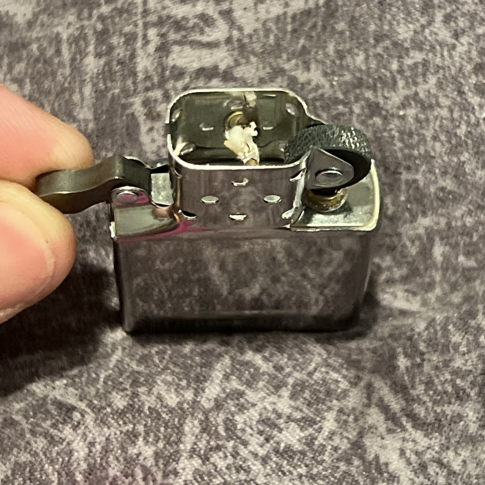 UNFIRED Zippo Lighter Insert Only -  Chrome Replacement -Full Size - W/Flint 2