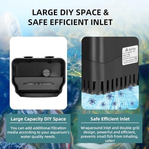 Turtle Tank Filter Internal Power Aquarium Filter Low Water Level  6
