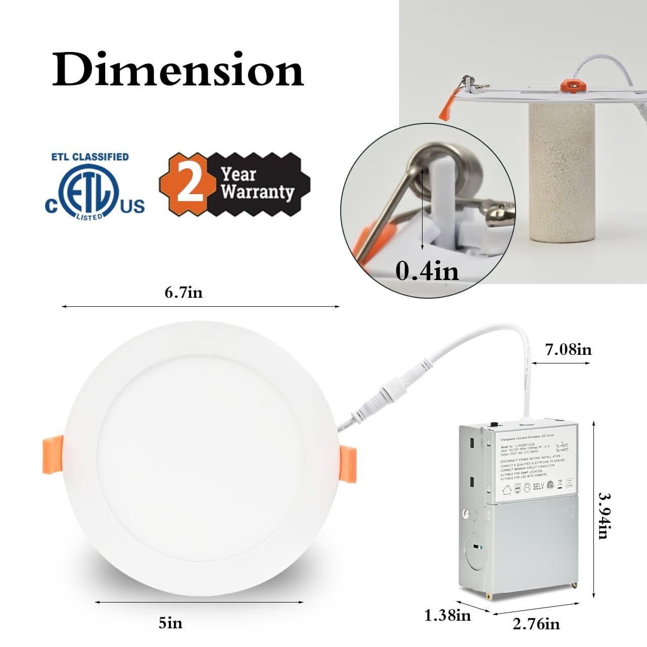12 Pack 6 Inch 13W 5CCT LED Ceiling Lights Downlights Dimmable with Junction Box 6
