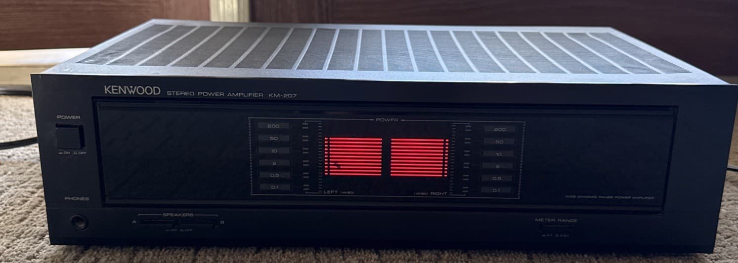 KENWOOD KM-207 Stereo Power Amplifier Wide Dynamic Range Tested Working 2